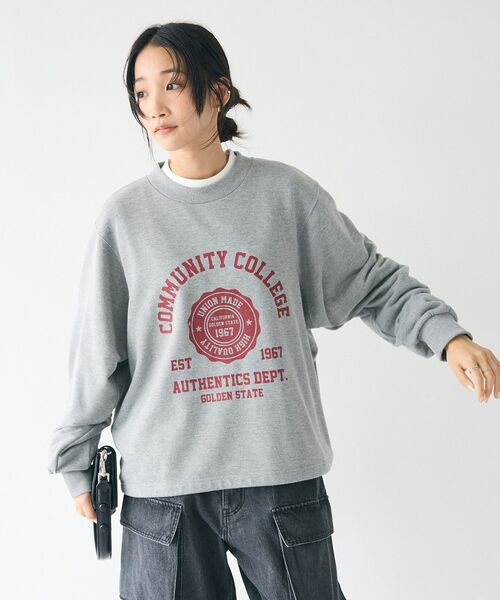 CRAFT STANDARD BOUTIQUE（クラフトスタンダードブティック）の「カレッジプリントプルオーバー（スウェット・レディース・ホワイト系その他/ネイビー/カーキ/杢グレー・FREE）」の7枚目の写真