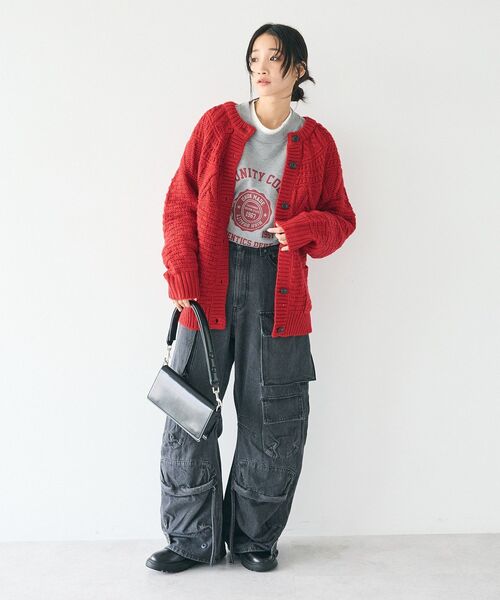 CRAFT STANDARD BOUTIQUE（クラフトスタンダードブティック）の「カレッジプリントプルオーバー（スウェット・レディース・ホワイト系その他/ネイビー/カーキ/杢グレー・FREE）」の14枚目の写真