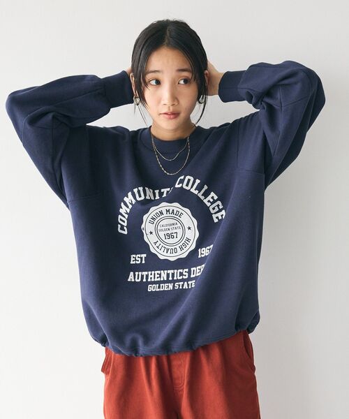 CRAFT STANDARD BOUTIQUE（クラフトスタンダードブティック）の「カレッジプリントプルオーバー（スウェット・レディース・ホワイト系その他/ネイビー/カーキ/杢グレー・FREE）」の19枚目の写真