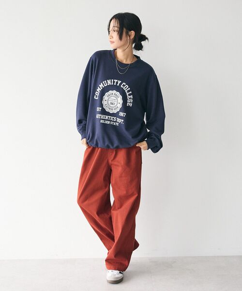 CRAFT STANDARD BOUTIQUE（クラフトスタンダードブティック）の「カレッジプリントプルオーバー（スウェット・レディース・ホワイト系その他/ネイビー/カーキ/杢グレー・FREE）」の20枚目の写真