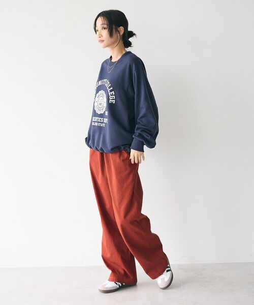 CRAFT STANDARD BOUTIQUE（クラフトスタンダードブティック）の「カレッジプリントプルオーバー（スウェット・レディース・ホワイト系その他/ネイビー/カーキ/杢グレー・FREE）」の21枚目の写真