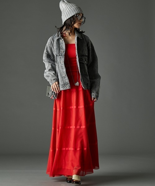 GEVS.（ジェイヴィス）の「綿100％ビッグシルエットデニムジャケット ＜大きいサイズ有＞GEVS.（デニムジャケット・レディース・グレー系/ブルー系・M/L/LL/3L/4L/5L）」の9枚目の写真