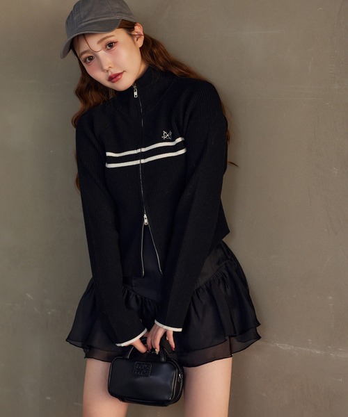 one after another NICE CLAUP(ワンアフターアナザーナイスクラップ)の「バレエコアスカート(スカート・レディース・チャコールグレー/ブラック/アイボリー・FREE)」の5枚目の写真
