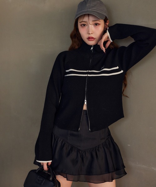 one after another NICE CLAUP(ワンアフターアナザーナイスクラップ)の「バレエコアスカート(スカート・レディース・チャコールグレー/ブラック/アイボリー・FREE)」の6枚目の写真
