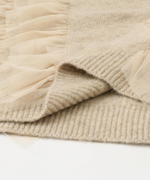 SENSE OF PLACE by URBAN RESEARCH(センスオブプレイスバイアーバンリサーチ)の「チュールドッキングフリルセーター(ニット/セーター・レディース・ブルー/チャコールグレー/ベージュ・ONE)」の12枚目の写真