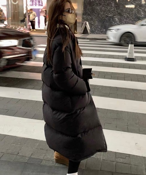 おしゃれスタ（オシャレスタ）の「全身あったかロング丈中綿コート（ダウンジャケット/コート・レディース・ブラック/アイボリー・L/M/S）」の8枚目の写真