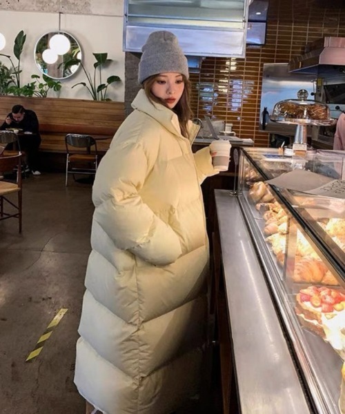 おしゃれスタ（オシャレスタ）の「全身あったかロング丈中綿コート（ダウンジャケット/コート・レディース・ブラック/アイボリー・L/M/S）」の17枚目の写真