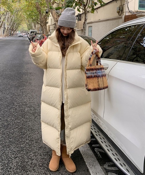 おしゃれスタ（オシャレスタ）の「全身あったかロング丈中綿コート（ダウンジャケット/コート・レディース・ブラック/アイボリー・L/M/S）」の13枚目の写真