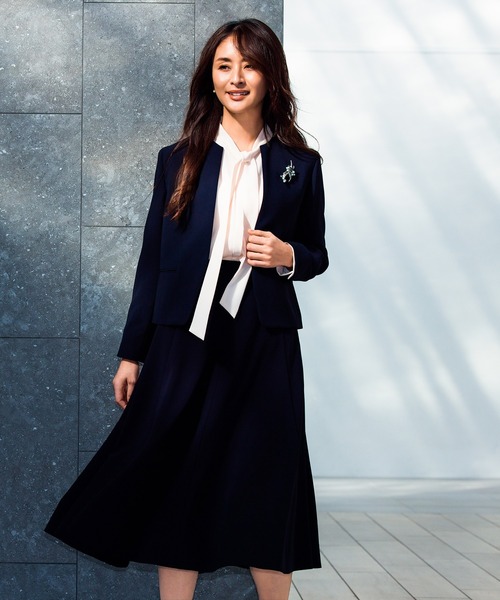 トリアセダブルクロスクルーネックジャケット/イージーケア（ノー