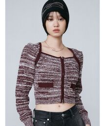 EMODA | ツイードクロップジップニット(ニット/セーター)