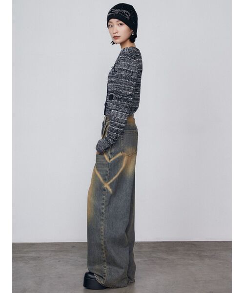 EMODA（エモダ）の「ツイードクロップジップニット（ニット/セーター・レディース・レッド/ネイビー/ブラック・FREE）」の18枚目の写真