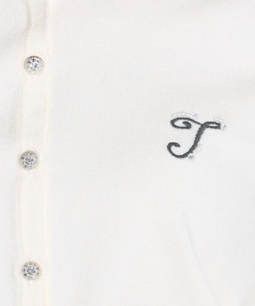 tocco closet（トッコ　クローゼット）の「【ZOZO限定】tocco closetロゴエンブロイダリー×ビジューパールカーディガン（カーディガン/ボレロ・レディース・オフホワイト/ボルドー/ブラック・M）」の19枚目の写真