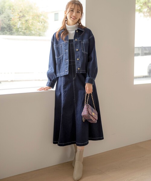 ANY SIS(エニィスィス)の「【洗える】ストレッチライトデニム ジャケット(デニムジャケット・レディース・グレー系/ダルブルー系・0)」の4枚目の写真