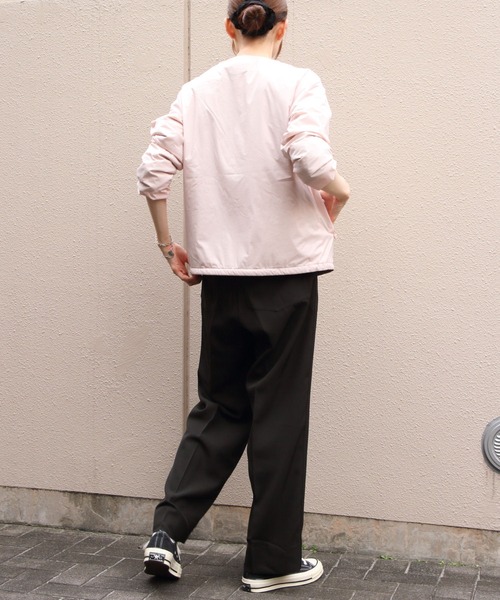 DANTON★ダブルガーゼカラーレスジャケット　白 ダントン ジャケット 白 DANTON☆ダブルガーゼカラーレスジャケット 白