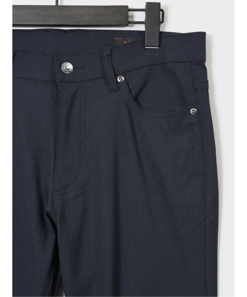 m.f.editorial（エムエフエディトリアル）の「【ストレッチ　マシンウォッシャブル】m.f.エディトリアル メンズ クロスストレッチ スリムパンツ ヘリンボン（チノパンツ・メンズ・グレー系その他2/ネイビー・MEDIUM/LARGE/X-LARGE/S）」の5枚目の写真