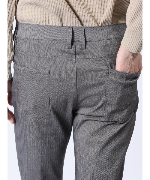 m.f.editorial（エムエフエディトリアル）の「【ストレッチ　マシンウォッシャブル】m.f.エディトリアル メンズ クロスストレッチ スリムパンツ ヘリンボン（チノパンツ・メンズ・グレー系その他2/ネイビー・MEDIUM/LARGE/X-LARGE/S）」の21枚目の写真