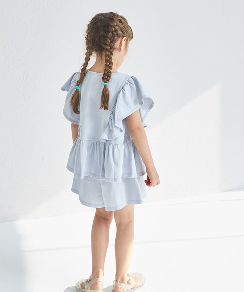 pairmanon（ペアマノン）の「【綿100%】ティアード見え フリルセットアップ（セットアップ・キッズ・ピンク系その他/ライトブルー/グリーン系その他/パープル/ブラック/ブラウン・130/90/100/110/140/120/150）」の8枚目の写真