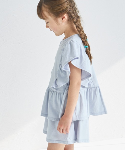 pairmanon（ペアマノン）の「【綿100%】ティアード見え フリルセットアップ（セットアップ・キッズ・ピンク系その他/ライトブルー/グリーン系その他/パープル/ブラック/ブラウン・130/90/100/110/140/120/150）」の9枚目の写真