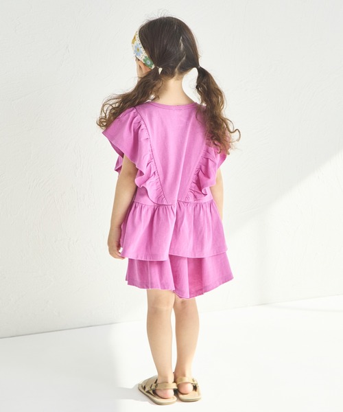 pairmanon（ペアマノン）の「【綿100%】ティアード見え フリルセットアップ（セットアップ・キッズ・ピンク系その他/ライトブルー/グリーン系その他/パープル/ブラック/ブラウン・130/90/100/110/140/120/150）」の12枚目の写真