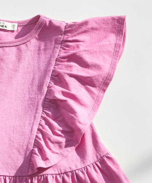 pairmanon（ペアマノン）の「【綿100%】ティアード見え フリルセットアップ（セットアップ・キッズ・ピンク系その他/ライトブルー/グリーン系その他/パープル/ブラック/ブラウン・130/90/100/110/140/120/150）」の16枚目の写真