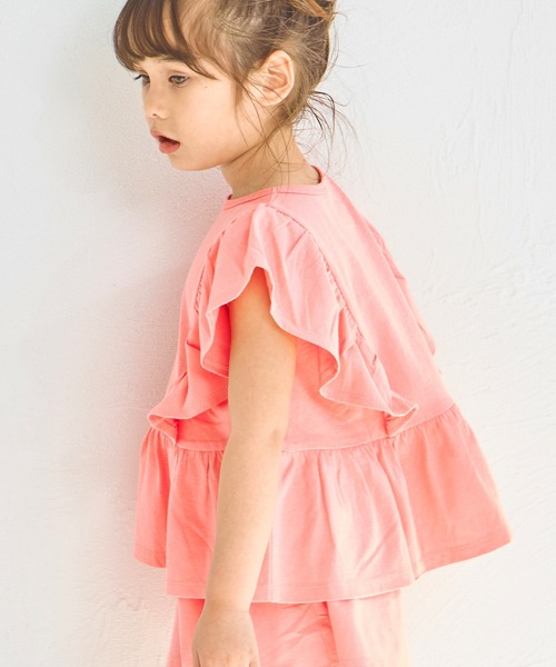pairmanon（ペアマノン）の「【綿100%】ティアード見え フリルセットアップ（セットアップ・キッズ・ピンク系その他/ライトブルー/グリーン系その他/パープル/ブラック/ブラウン・130/90/100/110/140/120/150）」の18枚目の写真