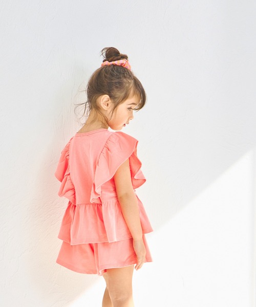 pairmanon（ペアマノン）の「【綿100%】ティアード見え フリルセットアップ（セットアップ・キッズ・ピンク系その他/ライトブルー/グリーン系その他/パープル/ブラック/ブラウン・130/90/100/110/140/120/150）」の7枚目の写真