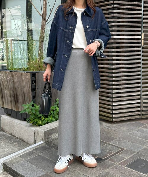 DISCOAT（ディスコート）の「リブナロースカート（スカート・レディース・アイボリー/ブラック/グレー/ブラウン/チャコールグレー・MEDIUM/SMALL/LARGE）」の9枚目の写真