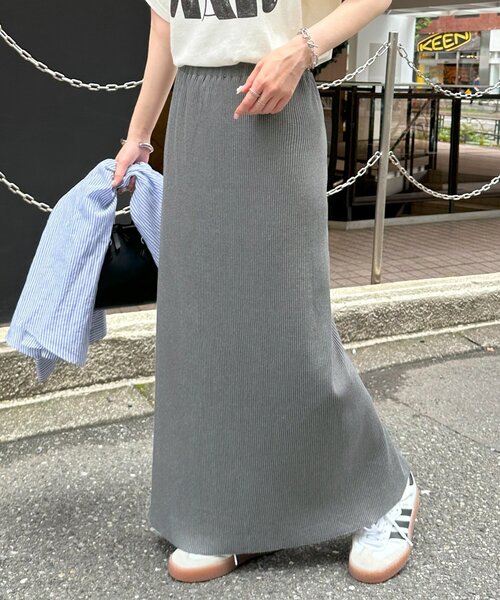 DISCOAT（ディスコート）の「リブナロースカート（スカート・レディース・アイボリー/ブラック/グレー/ブラウン/チャコールグレー・MEDIUM/SMALL/LARGE）」の11枚目の写真