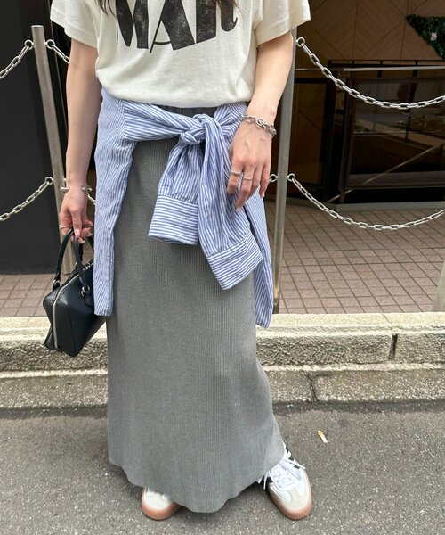 DISCOAT（ディスコート）の「リブナロースカート（スカート・レディース・アイボリー/ブラック/グレー/ブラウン/チャコールグレー・MEDIUM/SMALL/LARGE）」の13枚目の写真