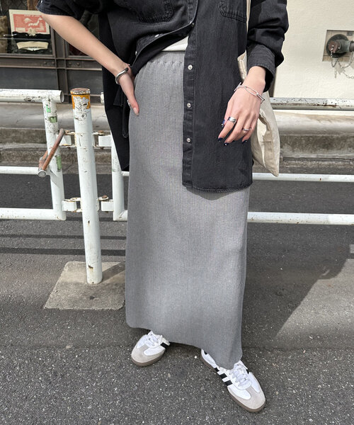 DISCOAT（ディスコート）の「リブナロースカート（スカート・レディース・アイボリー/ブラック/グレー/ブラウン/チャコールグレー・MEDIUM/SMALL/LARGE）」の18枚目の写真