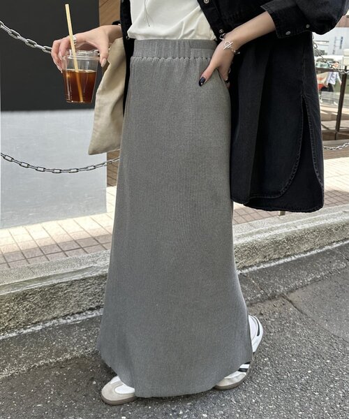 DISCOAT（ディスコート）の「リブナロースカート（スカート・レディース・アイボリー/ブラック/グレー/ブラウン/チャコールグレー・MEDIUM/SMALL/LARGE）」の19枚目の写真