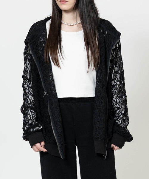 JOHN'S CLOSET(ジョンズクローゼット)の「【13】シアーデザイン ダブルジップパーカー(パーカー・メンズ・ライトグレー/ブラック/ブラック系2/ブラック系1/ホワイト系1/ホワイト系2・MEDIUM/LARGE)」の4枚目の写真