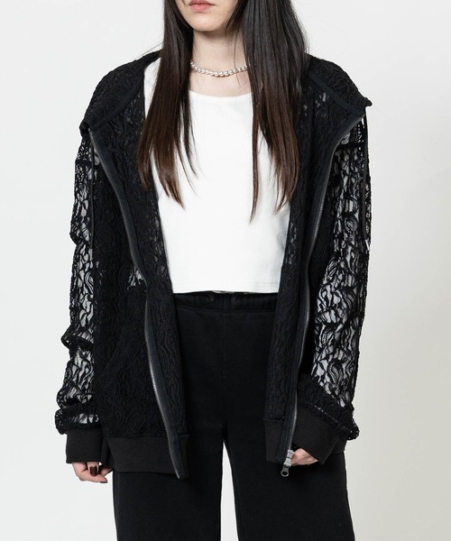 JOHN'S CLOSET(ジョンズクローゼット)の「【13】シアーデザイン ダブルジップパーカー(パーカー・メンズ・ライトグレー/ブラック/ブラック系2/ブラック系1/ホワイト系1/ホワイト系2・MEDIUM/LARGE)」の10枚目の写真