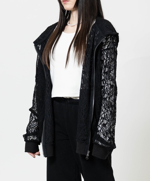 JOHN'S CLOSET(ジョンズクローゼット)の「【13】シアーデザイン ダブルジップパーカー(パーカー・メンズ・ライトグレー/ブラック/ブラック系2/ブラック系1/ホワイト系1/ホワイト系2・MEDIUM/LARGE)」の9枚目の写真