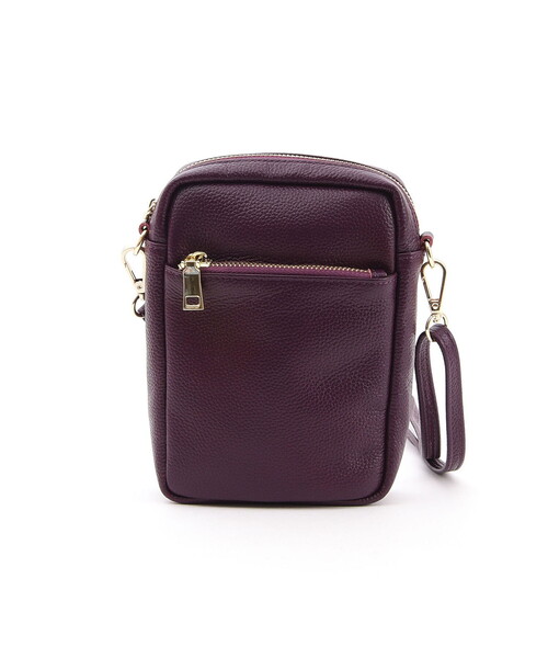 COOCO（クーコ）の「【牛革】シュリンクレザー縦型ミニショルダーバッグ（ショルダーバッグ・レディース・ライトピンク/レッド系/ブラック/シルバー/グレー/ブルー/オフホワイト/パープル/グリーン/ブラウン/レッド/ブラウン系1・FREE）」の8枚目の写真