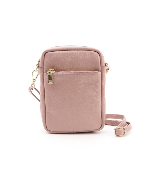 COOCO（クーコ）の「【牛革】シュリンクレザー縦型ミニショルダーバッグ（ショルダーバッグ・レディース・ライトピンク/レッド系/ブラック/シルバー/グレー/ブルー/オフホワイト/パープル/グリーン/ブラウン/レッド/ブラウン系1・FREE）」の9枚目の写真