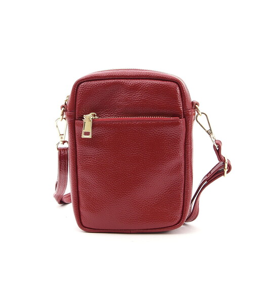 COOCO（クーコ）の「【牛革】シュリンクレザー縦型ミニショルダーバッグ（ショルダーバッグ・レディース・ライトピンク/レッド系/ブラック/シルバー/グレー/ブルー/オフホワイト/パープル/グリーン/ブラウン/レッド/ブラウン系1・FREE）」の10枚目の写真