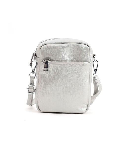 COOCO（クーコ）の「【牛革】シュリンクレザー縦型ミニショルダーバッグ（ショルダーバッグ・レディース・ライトピンク/レッド系/ブラック/シルバー/グレー/ブルー/オフホワイト/パープル/グリーン/ブラウン/レッド/ブラウン系1・FREE）」の12枚目の写真