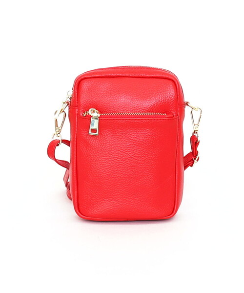 COOCO（クーコ）の「【牛革】シュリンクレザー縦型ミニショルダーバッグ（ショルダーバッグ・レディース・ライトピンク/レッド系/ブラック/シルバー/グレー/ブルー/オフホワイト/パープル/グリーン/ブラウン/レッド/ブラウン系1・FREE）」の16枚目の写真