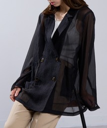 MAISON BREEZE（メゾンブリーズ）の「【MAISON BREEZE】ラメワッシャー ダブルジャケット シアージャケット 結婚式 二次会 オケージョン パーティー DTK（その他アウター）」