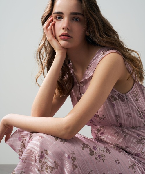 ラメストライプブーケワンピース（ワンピース）｜ME COUTURE（ミー