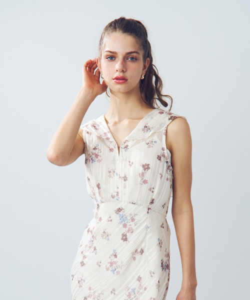 DEICY MECOUTURE ラメストライプブーケワンピース ラメストライプブーケワンピース（ワンピース）｜ME COUTURE（ミー