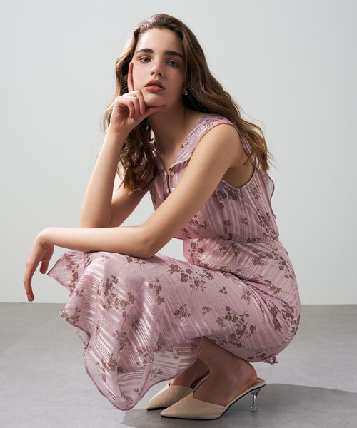 ラメストライプブーケワンピース（ワンピース）｜ME COUTURE（ミー