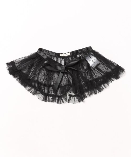 Lycee mine（リセマイン）の「【大好評につき再入荷】【2way】衿にもなるチュール巻きスカート（スカート・キッズ・オフホワイト/ブラック・F）」の2枚目の写真
