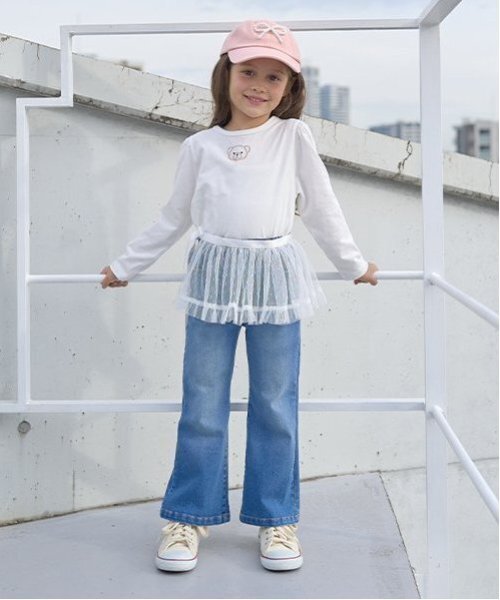 Lycee mine（リセマイン）の「【大好評につき再入荷】【2way】衿にもなるチュール巻きスカート（スカート・キッズ・オフホワイト/ブラック・F）」の8枚目の写真