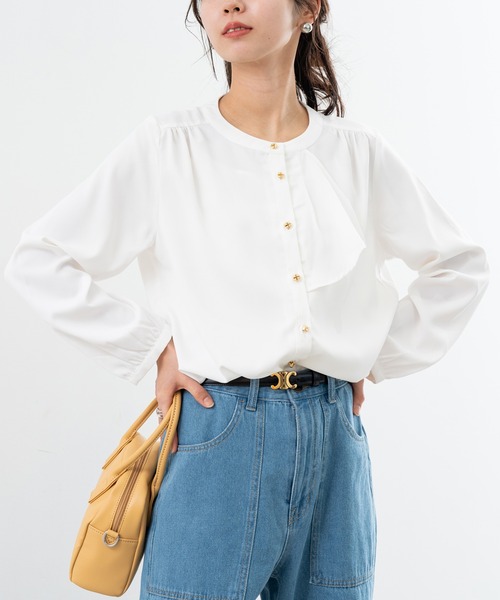 ANNA LUNA(アンナルナ)の「【ANNA LUNA】お仕事着 にも◎ 気分に合わせて印象を変えられる 2WAY ブラウス(シャツ/ブラウス・レディース・ブラック/オフホワイト・MEDIUM)」の21枚目の写真