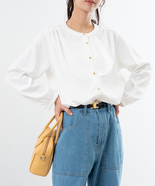 ANNA LUNA(アンナルナ)の「【ANNA LUNA】お仕事着 にも◎ 気分に合わせて印象を変えられる 2WAY ブラウス(シャツ/ブラウス・レディース・ブラック/オフホワイト・MEDIUM)」の22枚目の写真