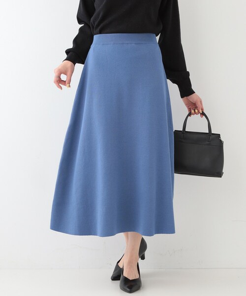 DRESKIP（ドレスキップ）の「【セットアップ可】大人上品に揺れる ニットフレアスカート（スカート・レディース・ブラック/グレー/ブルー・01/02/03/04）」の3枚目の写真