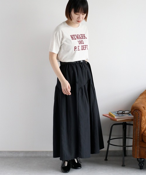 cepo(セポ)の「〈セットアップ可能〉グログランフレアースカート(スカート・レディース・グレー/ブラック/オフホワイト・M)」の1枚目の写真