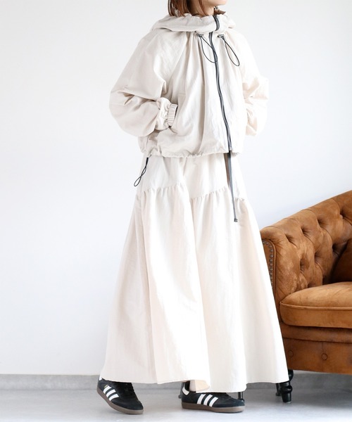 cepo(セポ)の「〈セットアップ可能〉グログランフレアースカート(スカート・レディース・グレー/ブラック/オフホワイト・M)」の15枚目の写真